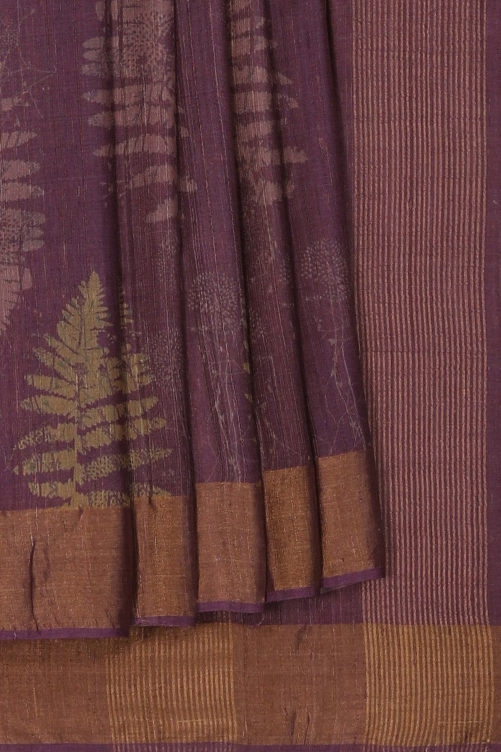 Image of Tussar Silk Purple Saree